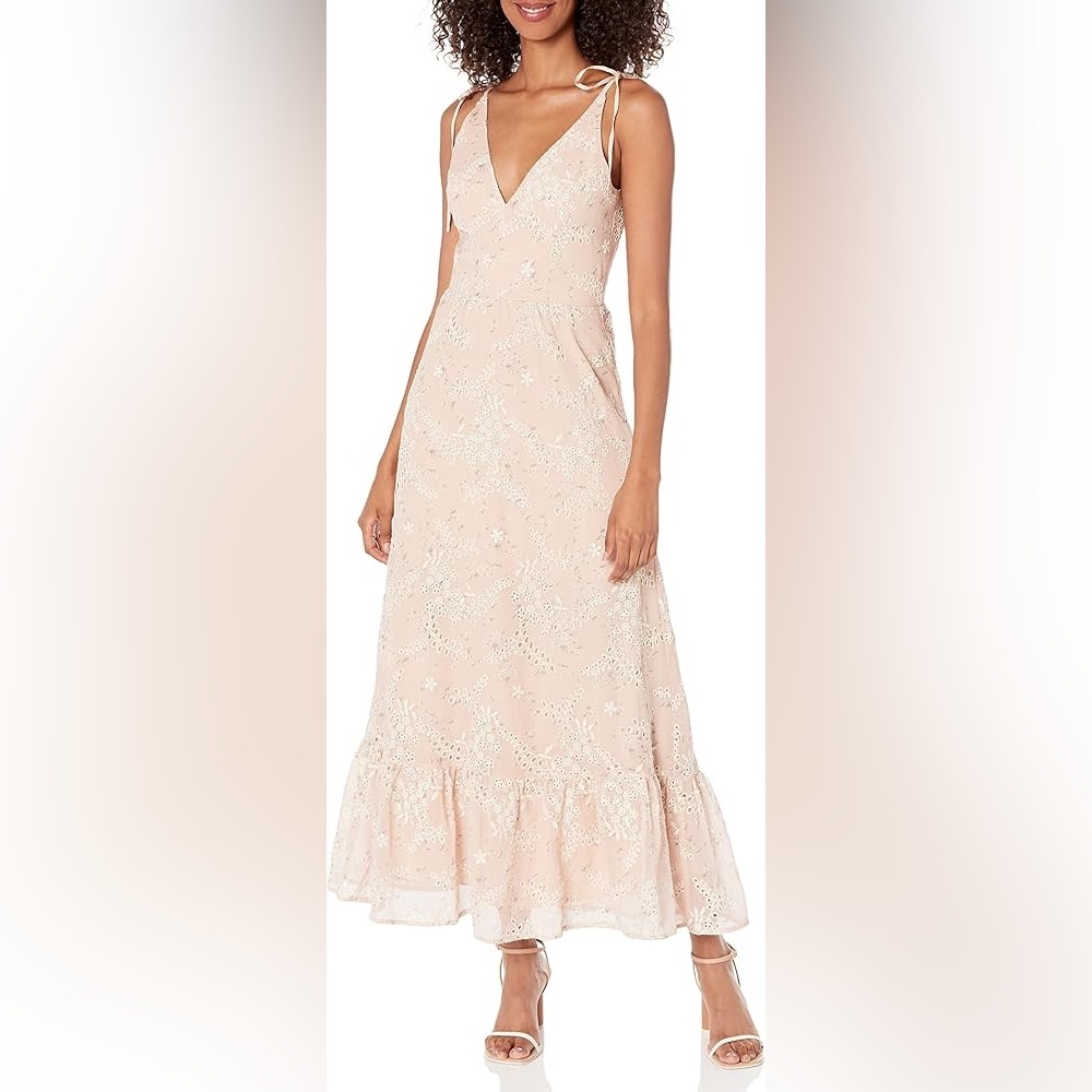 Dress the Population-Elegant Cream Floral Maxi Dress